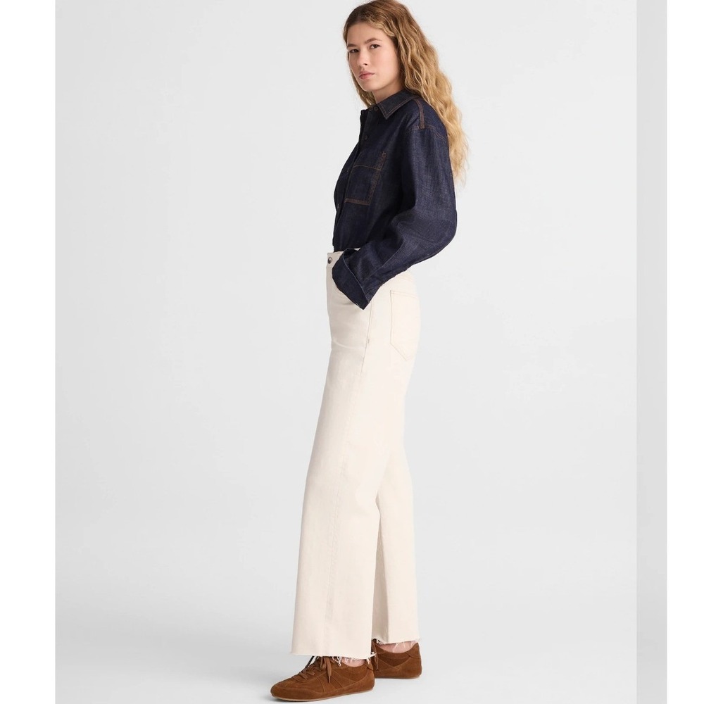 Madewell Perfect Vintage Wide-Leg Crop Jean Vintage Canvas High Rise Raw Hem 29 - Picture 3 of 13